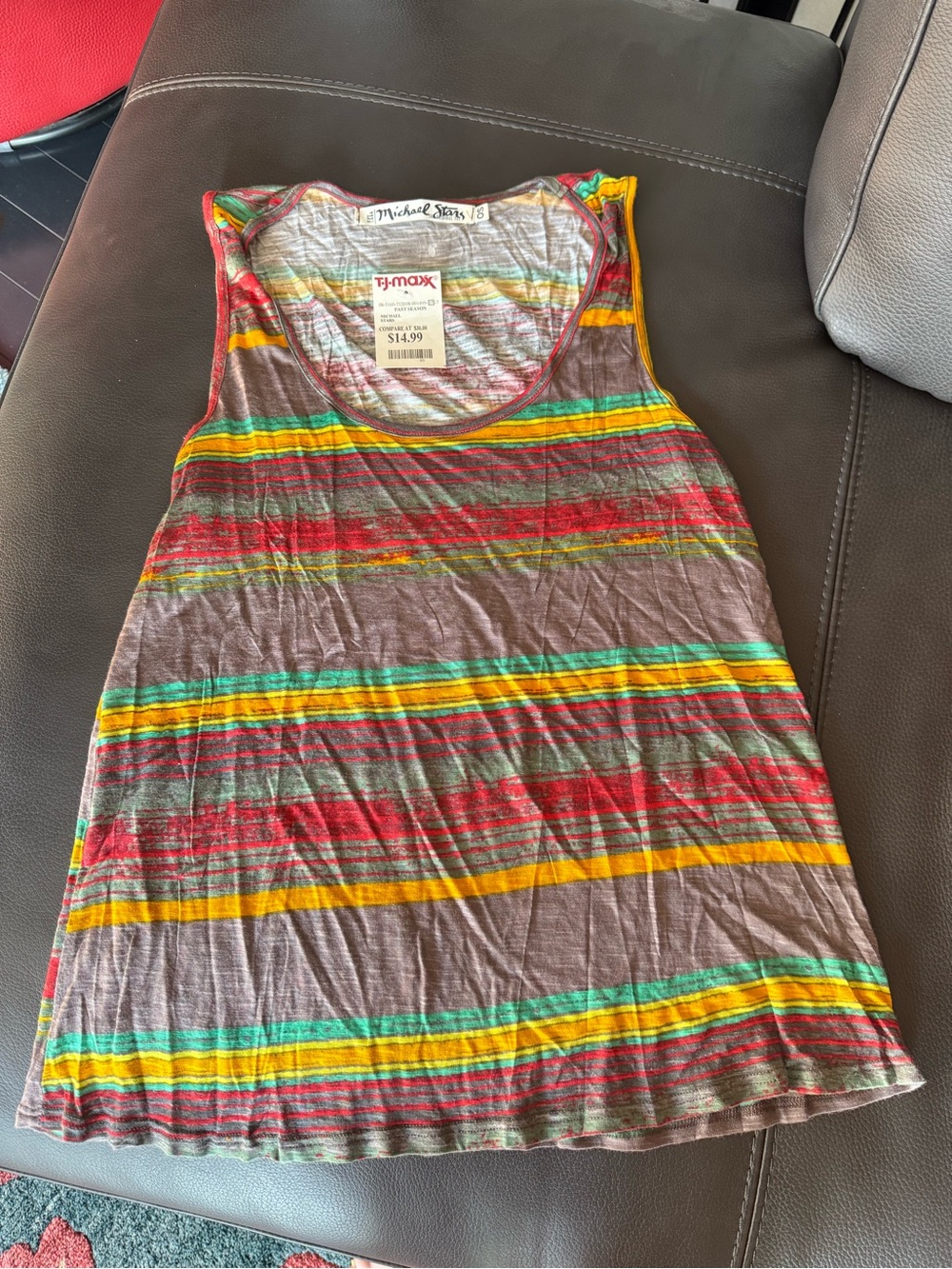 Michael Stars Multicolor Striped Sleeveless Tee
